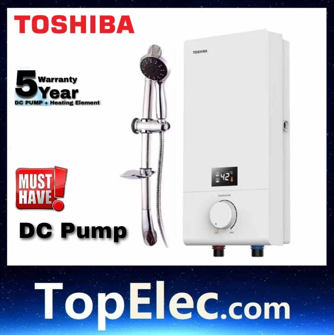 TOSHIBA DSK38ES3MW (WHITE) INSTANT ELECTRIC WATER HEATER WITH DC AC PUMP  TOPELEC air panas | Lazada
