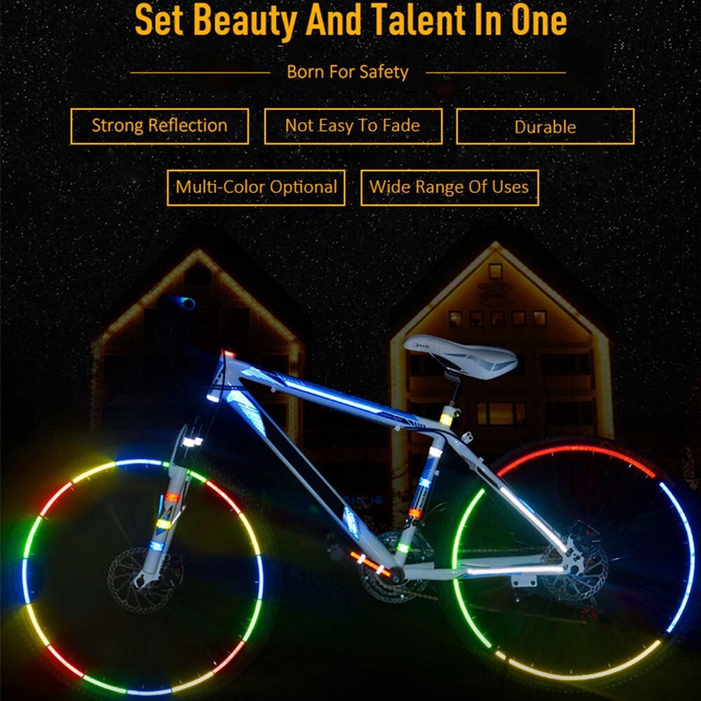 Reflective Stickers Safety Strips Reflect Warning Tape Bike Wheel Sticker