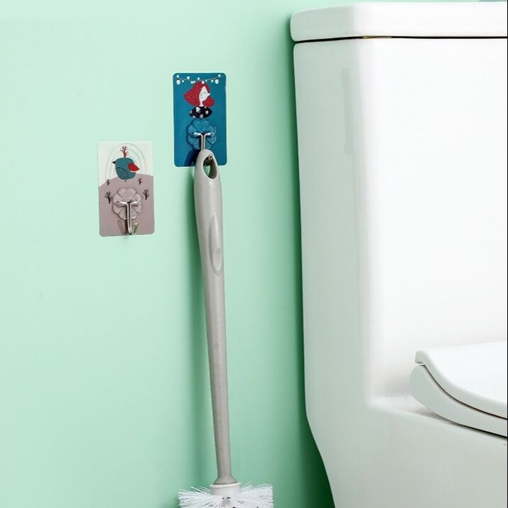 4pcs Cartoon Strong Glue Hook Kitchen Bathroom Hanger Hook Punch-free Seamless Hooks