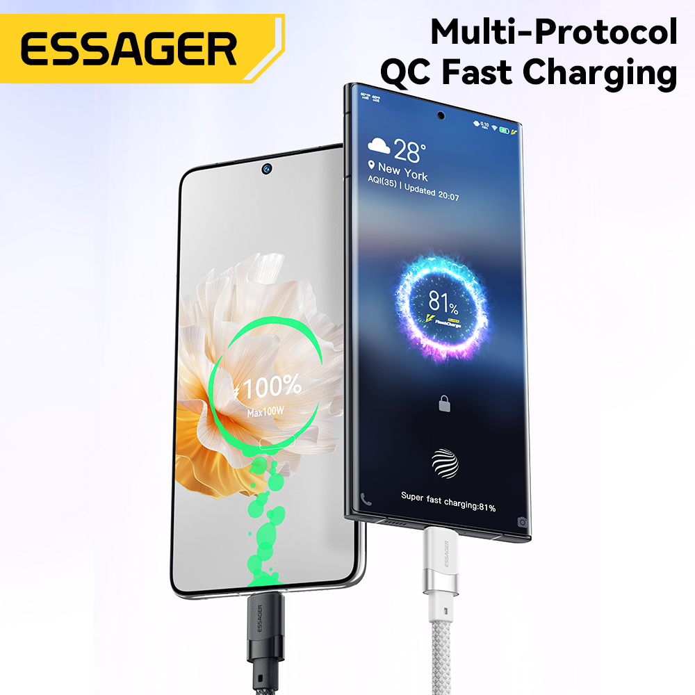 Essager 100W USBA để Loại C Cáp 7A USB cáp sạc nhanh Loại C cho Iphone Samsung Xiaomi Huawei mate60 Pro Honor nhanh chóng sạc Loại C Cáp