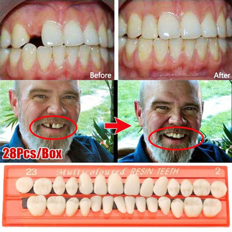 28 Cái/bộ Nhựa Răng Mô Hình Bền Răng Giả Phổ Cư Dân Răng Giả