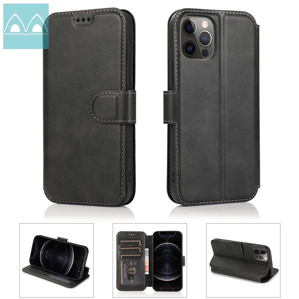 Case For Apple iPhone 12/12 Pro/12 Pro Max/12 Mini Leather Magnetic Flip Wallet Cover Slim Desing with Stand Card Holder Casing