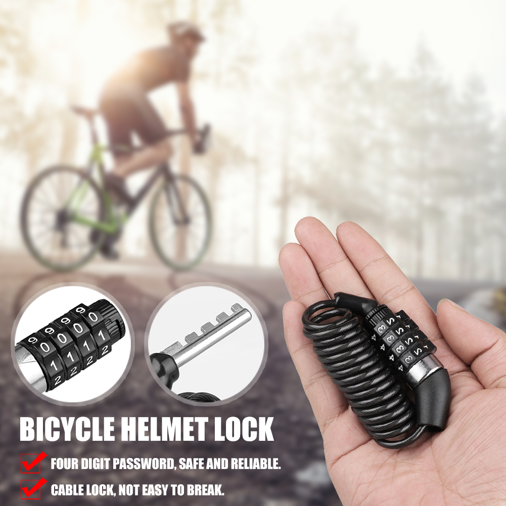 Khóa Xe Đạp Chống Trộm Mũ Bảo Hiểm Ba Lô Khóa Kết Hợp 4 Chữ Số Cho Xe Đạp Leo Núi MTB