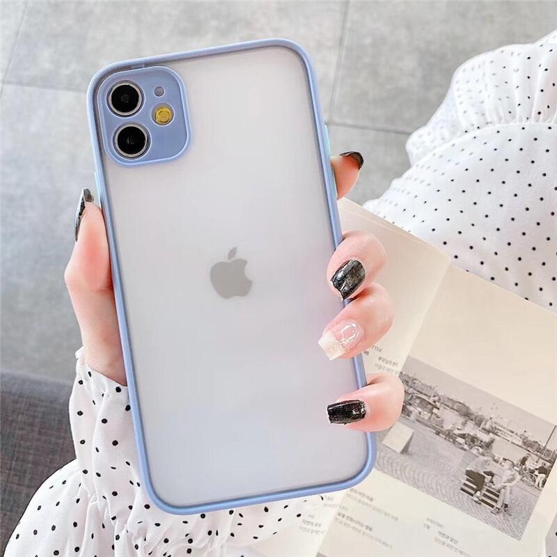 Fashion frosted transparent phone case for iphone 11 pro max 7 8 plus for iphone xr x xs max se 2020 6 6s plus casing soft tpu back cover cases