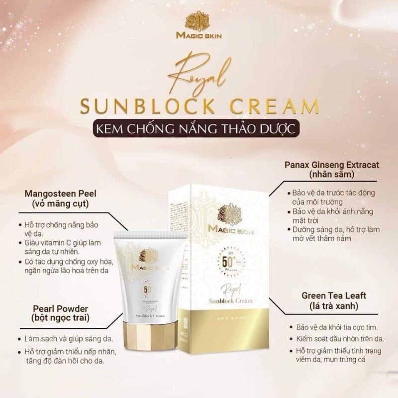 Kem Chống Nắng Thảo Dược Magic Skin Mới