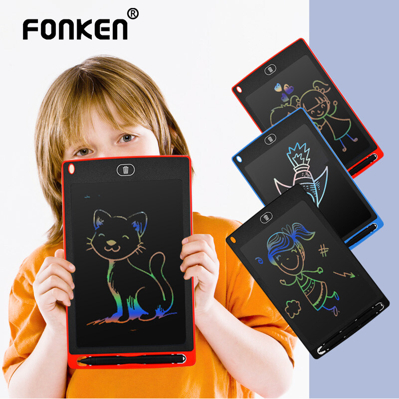 Máy Tính Bảng Viết LCD 4.4Inch 8.5Inch FONKEN Bảng Viết Tay Cho Trẻ Em Bảng Vẽ Có Thể Xóa Bảng Đen Bảng Siêu Mỏng