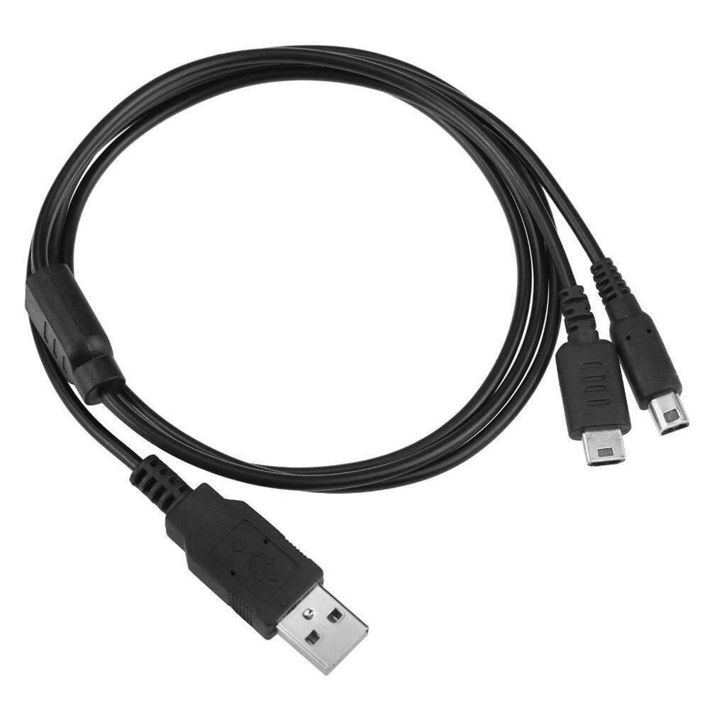 2 in 1 usb charging cable cord for nintendo 3ds lite dsi dsl 3dsxl game console