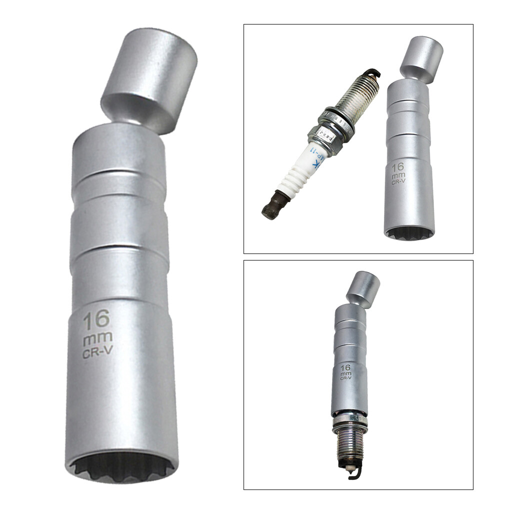 Dovewill 16mm Magnetic Thin Wall Swivel Spark Plug Socket Removal Tool 12 Pt 3/8'' Drive