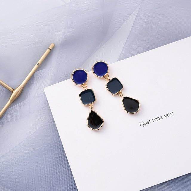 Mengjiqiao 2019 Penjualan Terlaris 30 Gaya Warna Biru Fashion Elegan Geometris Anting-anting Menjuntai untuk Wanita Lucu Pendientes Mujer Perhiasan