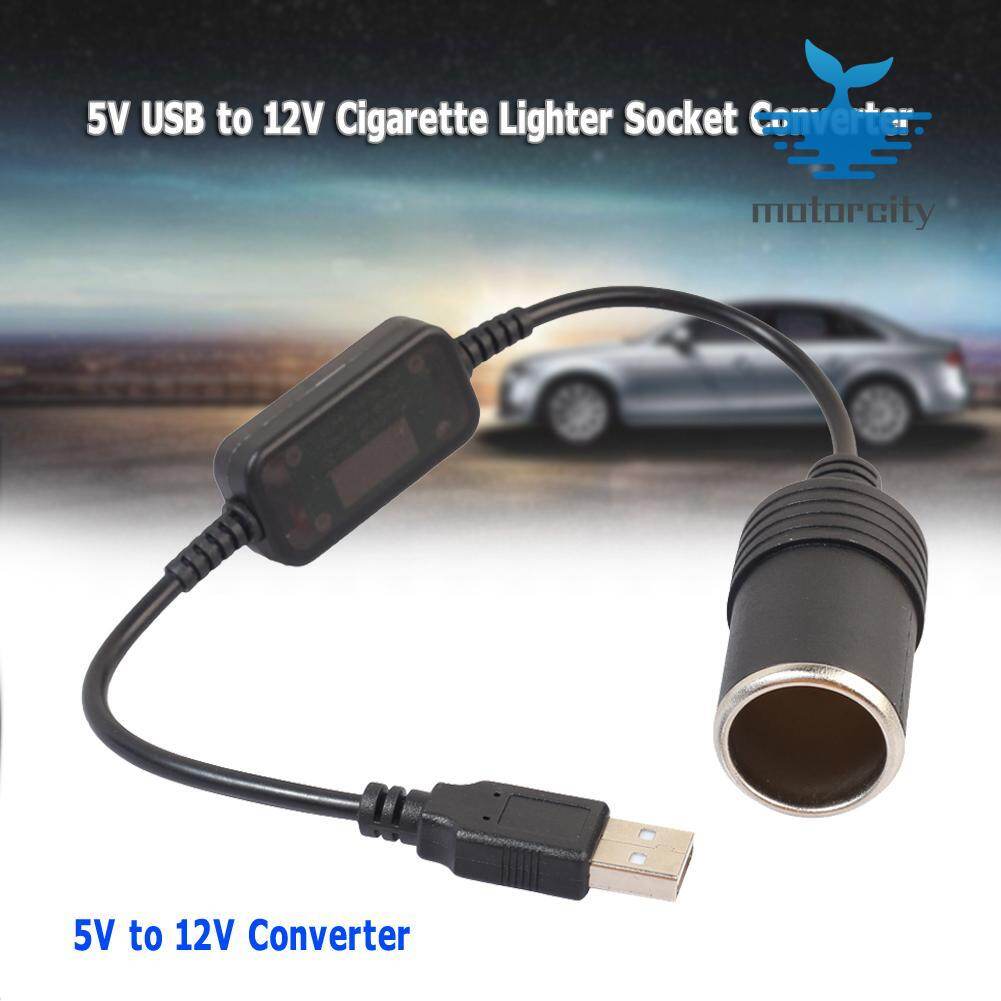 Bộ chuyển đổi ổ cắm bật lửa 5v usb đực sang 12v, cho xe hơi