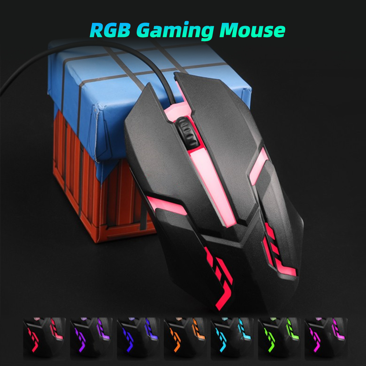 Fonken Backlight USB Wired Gaming Mouse 1600 DPI Optical 3 Buttons Game Mice Mouse For PC Laptop Computer 1.2M Cable USB Game Wired Luminous Mouse