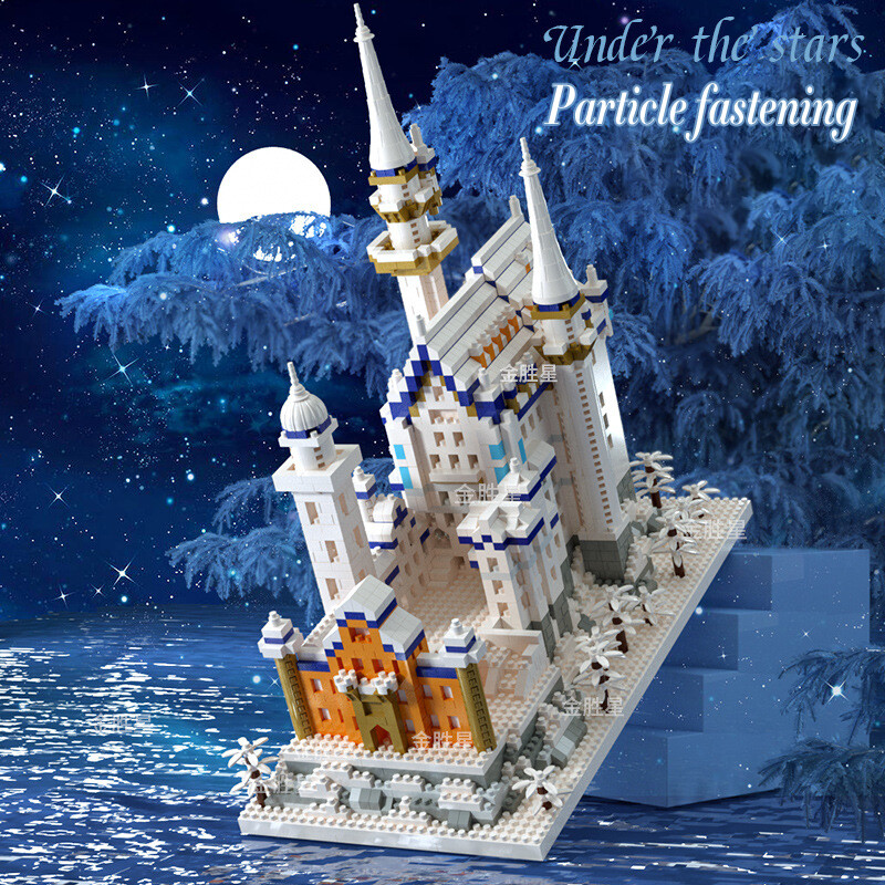Geniteen Building Block Set, Famous Architecture Model Building Blocks Neuschwanstein Castle Creative Micro Building Blocks,toy for kids