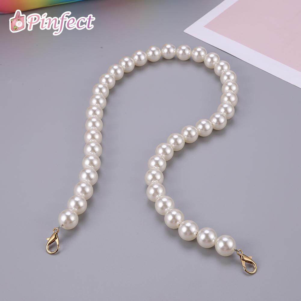 [Pinfect] 40/60/80cm 16mm Vintage Elegant Pearl Bag Strap Belt Women Purse Shoulder Bag Handbag Handles Replacement Chains DIY Bag Accessories