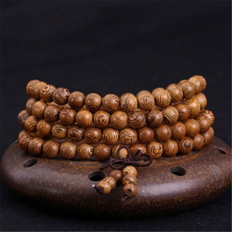 108 beads 8mm natural sandalwood bracelet Agarwood sandalwood Buddha word sandalwood bead bracelet men and women bracelet