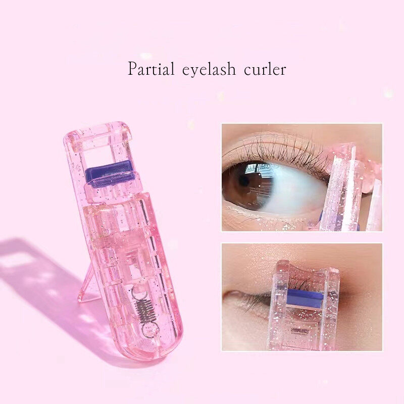Portable Mini Eyelash Curler Glitter Pink Wide Angle Partial Beginner Eyelash Beauty Makeup Accessories