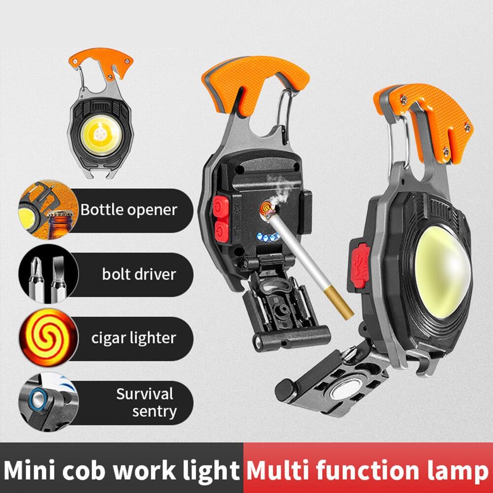 Cuguu cob work light multi-function rechargeable flashlight 3 gear screwdriver LED lamp key chain for camping