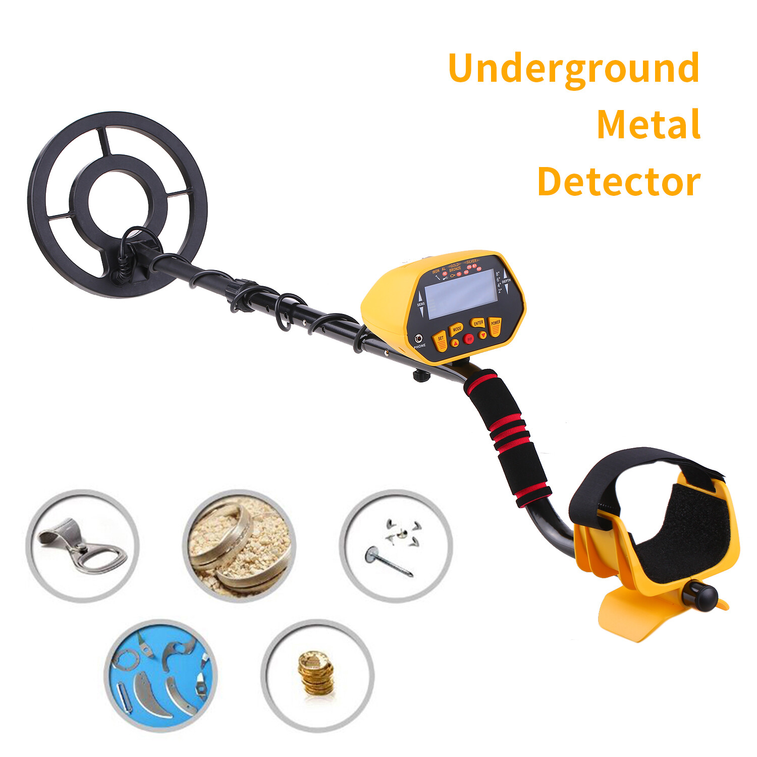 KKmoon Professional Metal Detector P/P Function Disc Mode High Sensitivity Adjustable Waterproof Metal Finder 7 Target Categories Underground Treasure Hunter LCD Display
