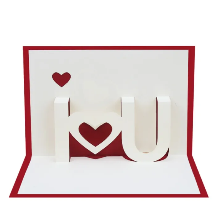 3d I Love You Pop Up Greeting Cards Happy Birthday Lover Valentines Anniversary Lazada Ph