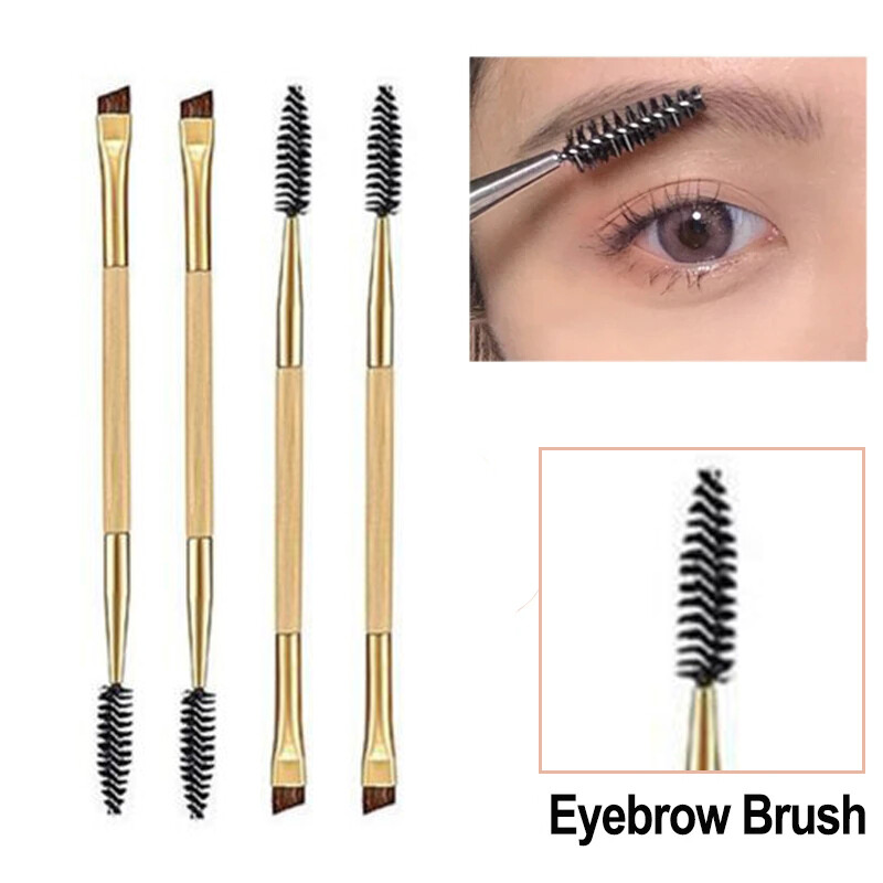 Double Head Eyebrow Brush Comb Eyeliner Eyelashes Cosmetics Makeup Brushes Tool