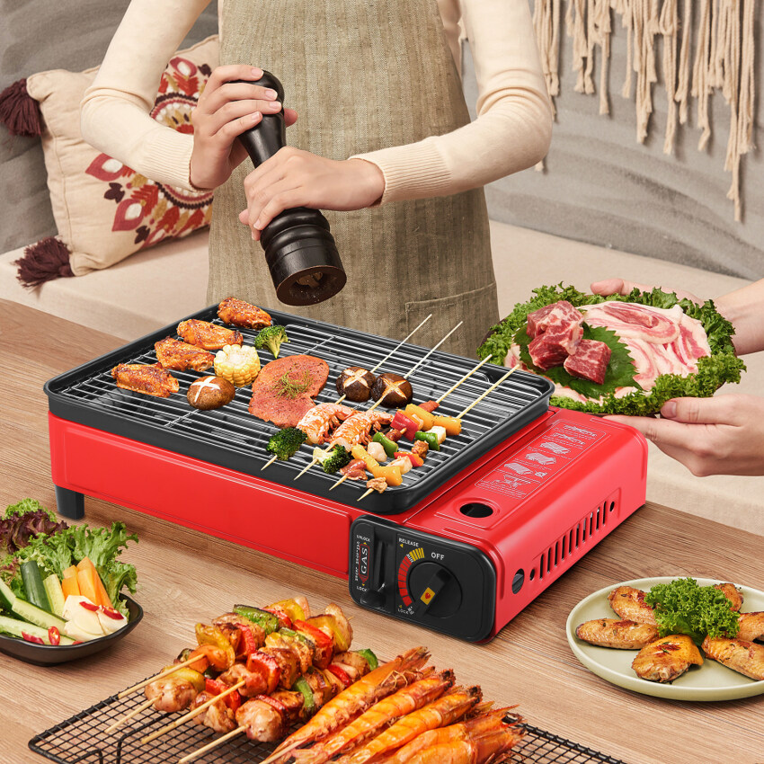 【100 Original】Stainless Steel Smokeless BBQ Grill Gas Stove Portable