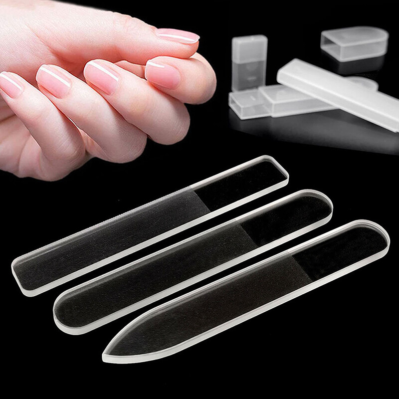 Beautybigbang 1pcs box package polished glass nail file nano glass nail file round tip square tip nail file
