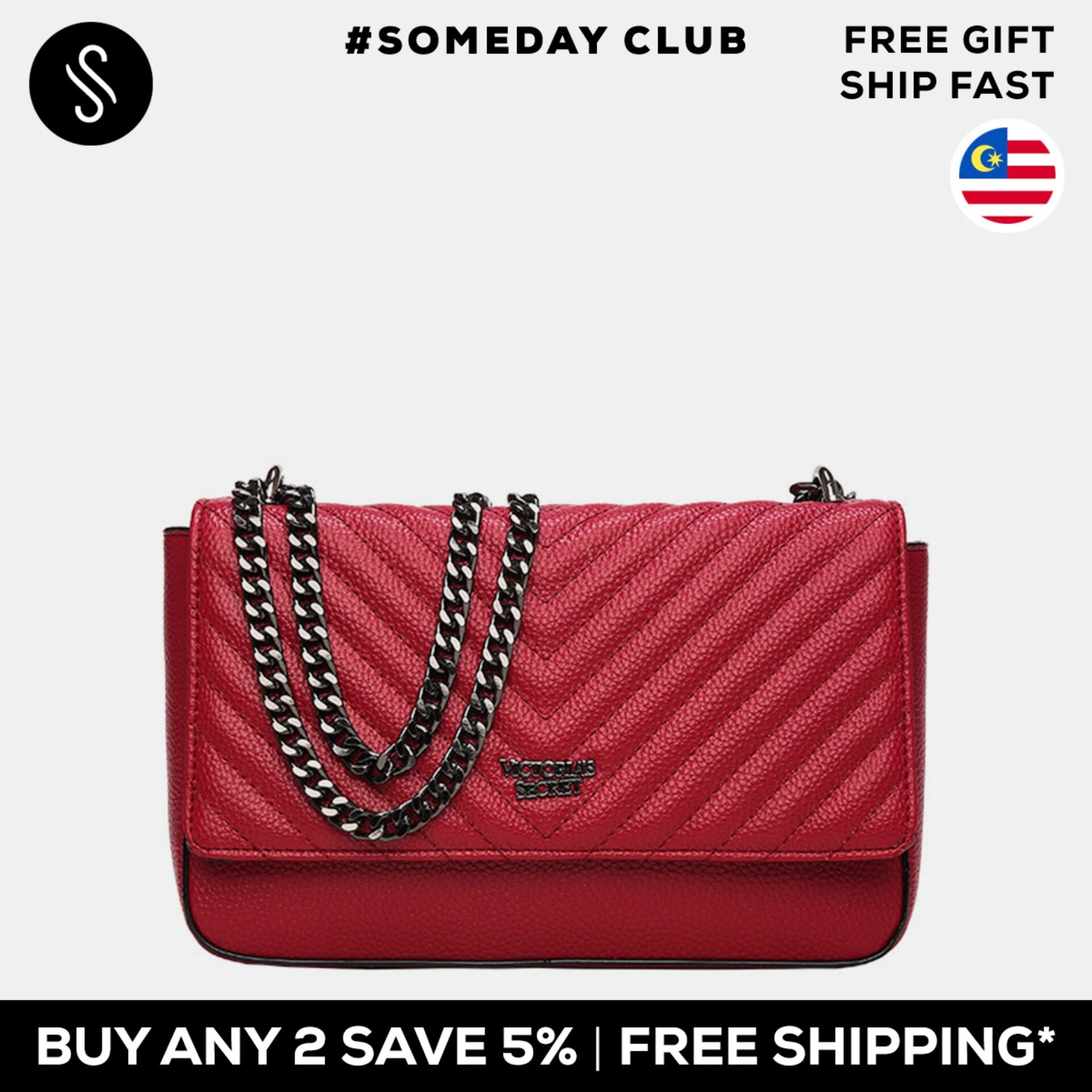 Womens Faux Leather Quilted Chain Strap Shoulder Messenger Handbag Purse Bag