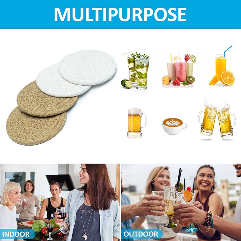 Drink Coaster Absorbent Woven Coaster Set Hand Woven Drink Coaster ...