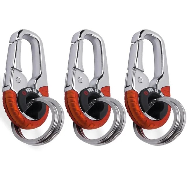 3pcs Car Keychain Creative Key Holder Keyring Men Key Chain Camping Climbing Metal Key Ring Car Styling Auto Car Accessories