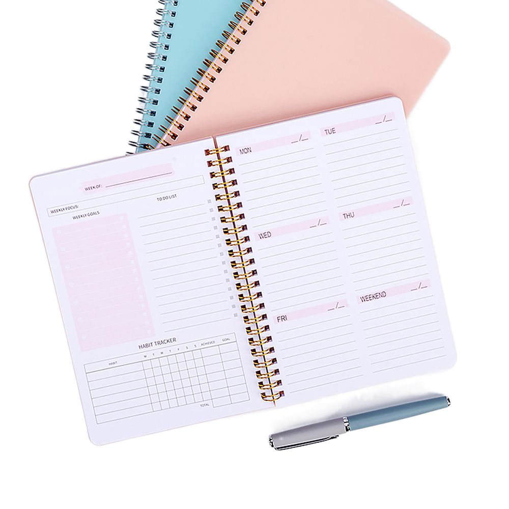DKVNK DIY PU Leather Organizer Notebook Loose-Leaf Diary Weekly Planner Office School Supplies Ring Binder Planner Notebook A5 Agenda Notebook Notebook Cover Binder Cover