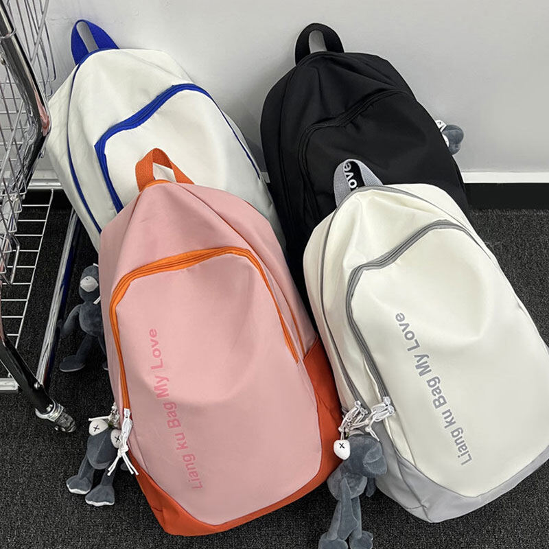HS Student backpack fashion large capacity Korean version schoolbag letter printing nylon backpack