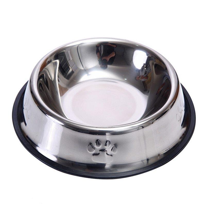 Chó Cưng Cơ Bản Cho Ăn Bát Inox Ăn Bát Uống Nước Cho Chó Cưng Mèo Thân Thiện Với Môi Trường Đồ Để Nước Uống Thức Ăn Bền