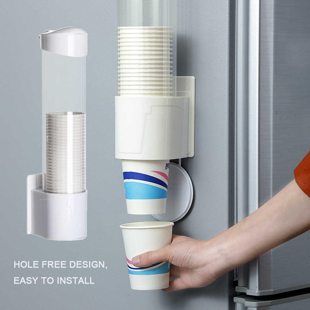【Techcollection】Eco-friendly Plastic Cups Holder Disposable Cup Rack Dust-proof Paper Cups Dispenser