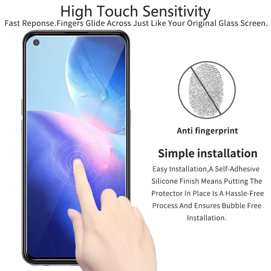 3-in-1 Kính cường lực cho OPPO F11 Pro A7 A5s A12 A9 A15 A15s A3s A5 A74 A54 A52 A33 A53 A32 A53s Reno 4 3 Mặt trước và mặt sau và ống kính máy ảnh Bảo vệ màn hình bằng kính cường lực Phim PPF