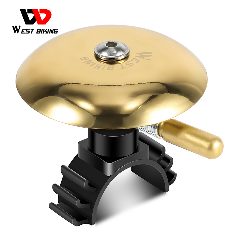 WEST BIKING Vintage Copper Bicycle Bell Classical Handlebar Ring Clear Sound MTB Road Bicycle Horn Bike Accessories