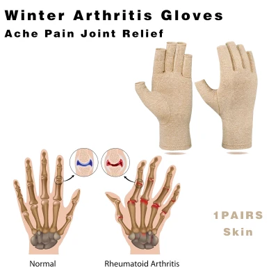 【Skin】1 Pairs Winter Arthritis Gloves Touch Screen Gloves Anti Arthritis Therapy Compression Gloves and Ache Pain Joint Relief Warm