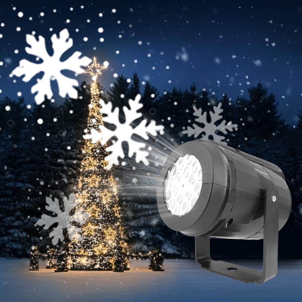 {hot} Led Snowflake Projector Light Rotating Pattern Landscape Decoration Lamp For Christmas Halloween Party
