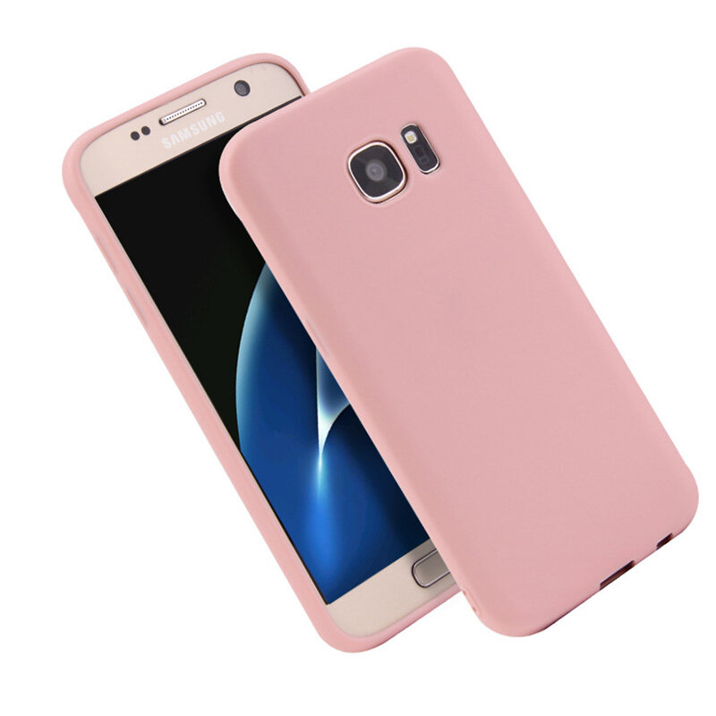 LUOWAN For Samsung Galaxy S7 Edge Case Shock Resistant Protection TPU Bumper Covers-Rose