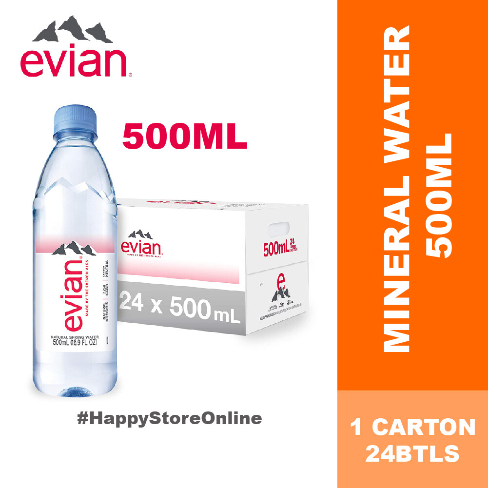 SHIPPING MALAYSIA Evian Natural Mineral Water 500ml x 24btls Lazada