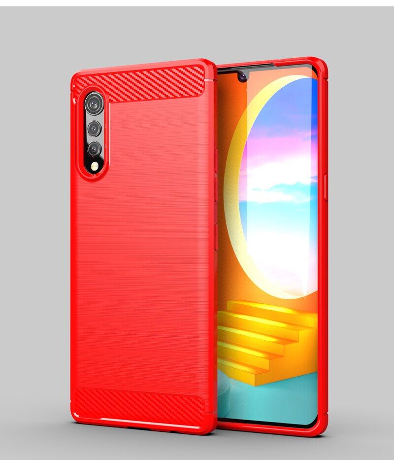 For lg velvet 5g case rubber bumper silicon carbon fiber cover for lg velvet 5g phone case for lg velvet lm-g900n lm-g900em case