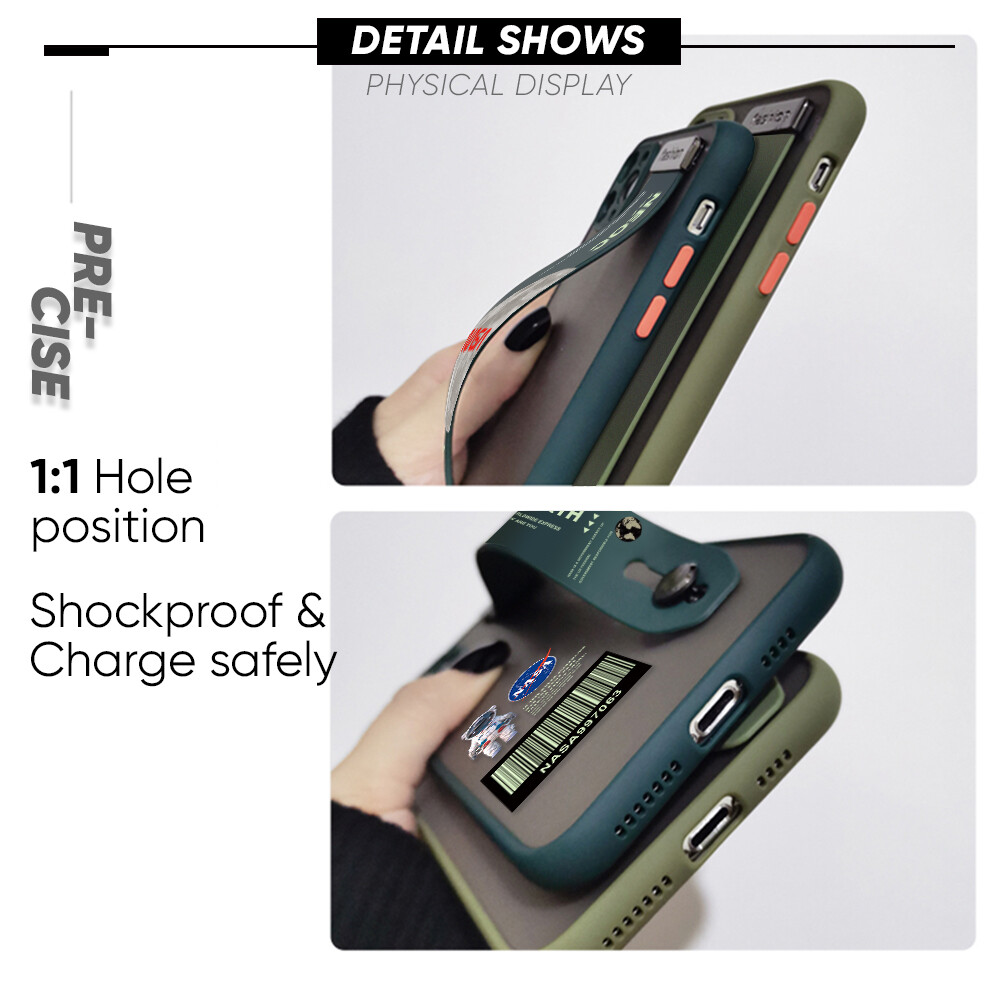 (With Wristband)Hontinga Casing Case For Samsung Galaxy Note10 Note 10 Plus Case Shockproof NASA Moon transparent Phone Case Soft Edge Lens Camera Protector Back Cover Casing Thin Hard Case For Boys For Girls