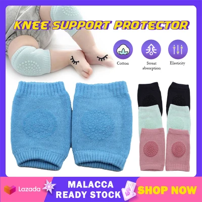1 Pair Baby Knee Pad Safety Knee Protector Non-Slip Cotton Sleeves Elbow Leg Warmer Girls Boys Protective Gear Infants Toddlers Crawling Elbow Cushion