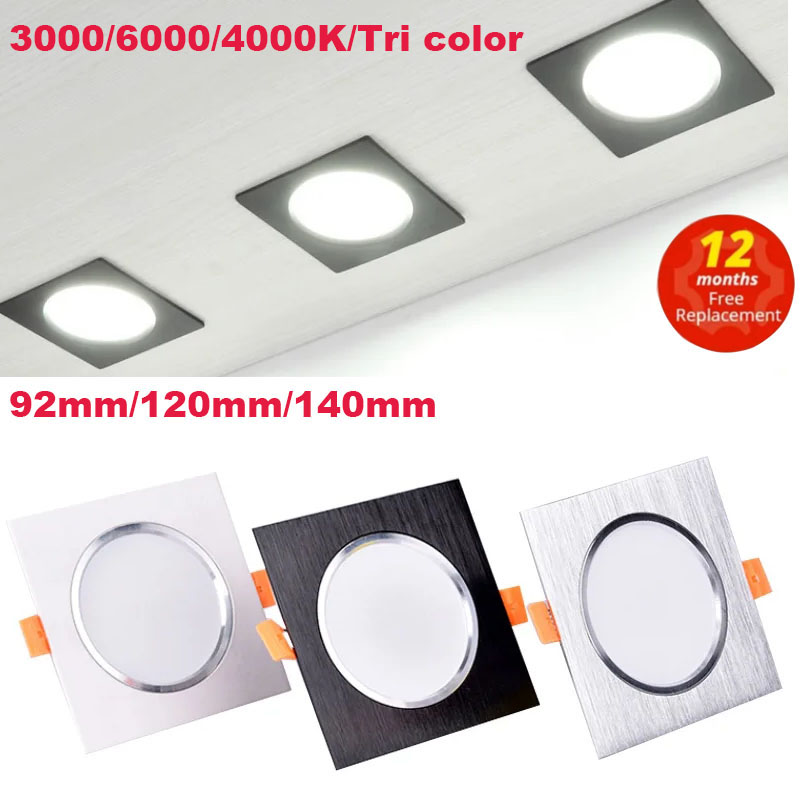 Square ultra-thin recessed led downlights 5w 10w 15w smd dob led ceiling lamp spot lights ac220v bulb
