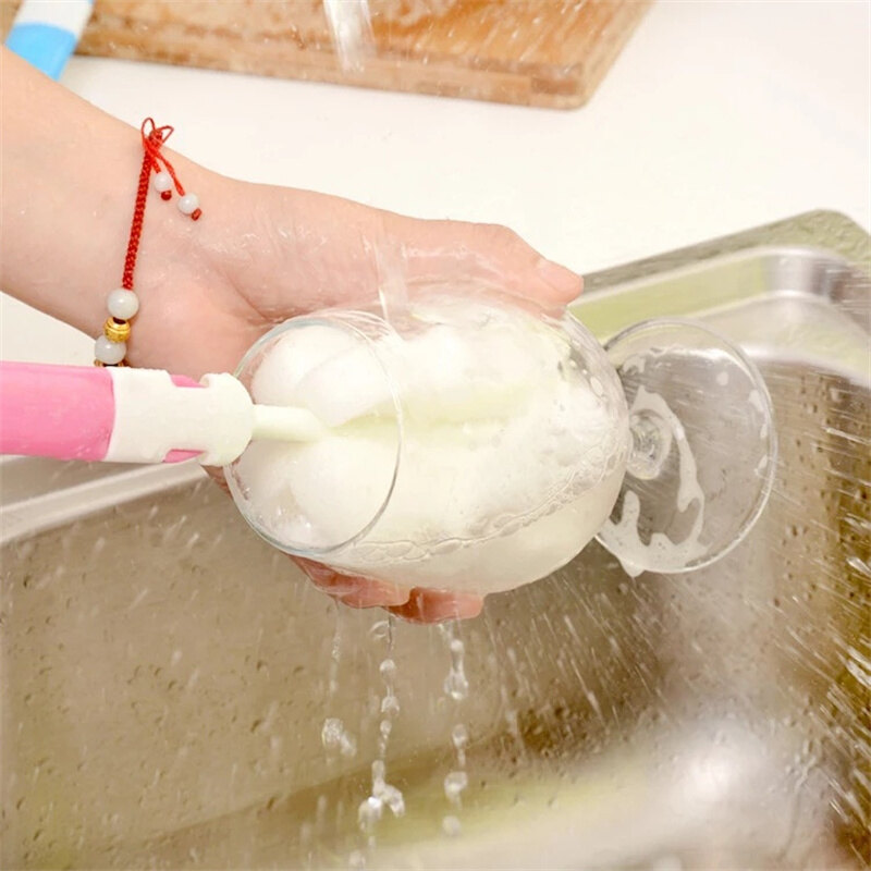 【Bảo Vệ Trang Nhã 】Dụng Cụ Vệ Sinh Rửa Nhà Bếp Tháo Rời Được, Bàn Chải Cốc Có Tay Cầm PP, Bàn Chải Rửa Cốc Có Thể Tháo Rời Bằng Nhựa