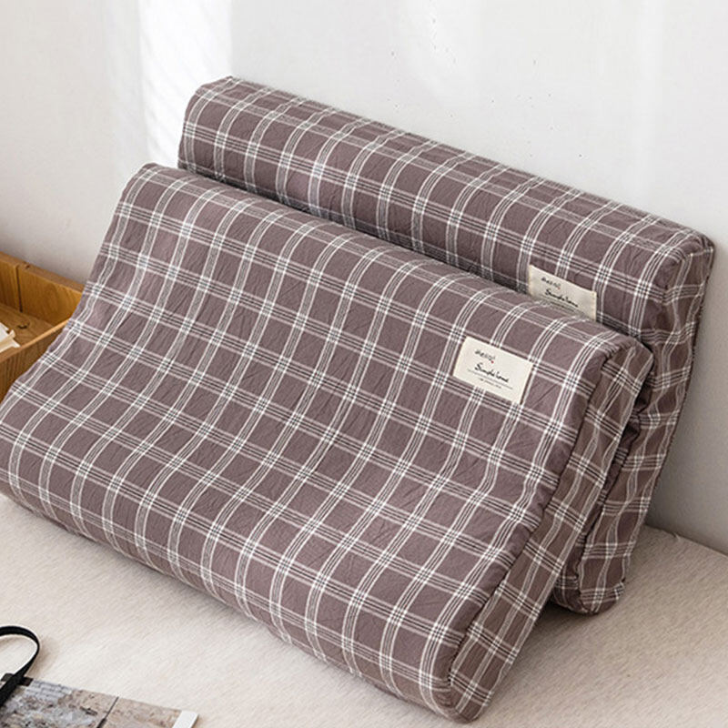Zippered Latex Pillowcase Rebound Pillow Cover Memory Foam Protector Cotton