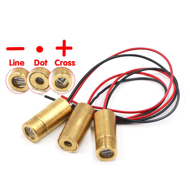 Đầu Laser 650nm 9Mm 3V 50MW Mô Đun Điốt Chéo Laser Đầu Đồng Đỏ