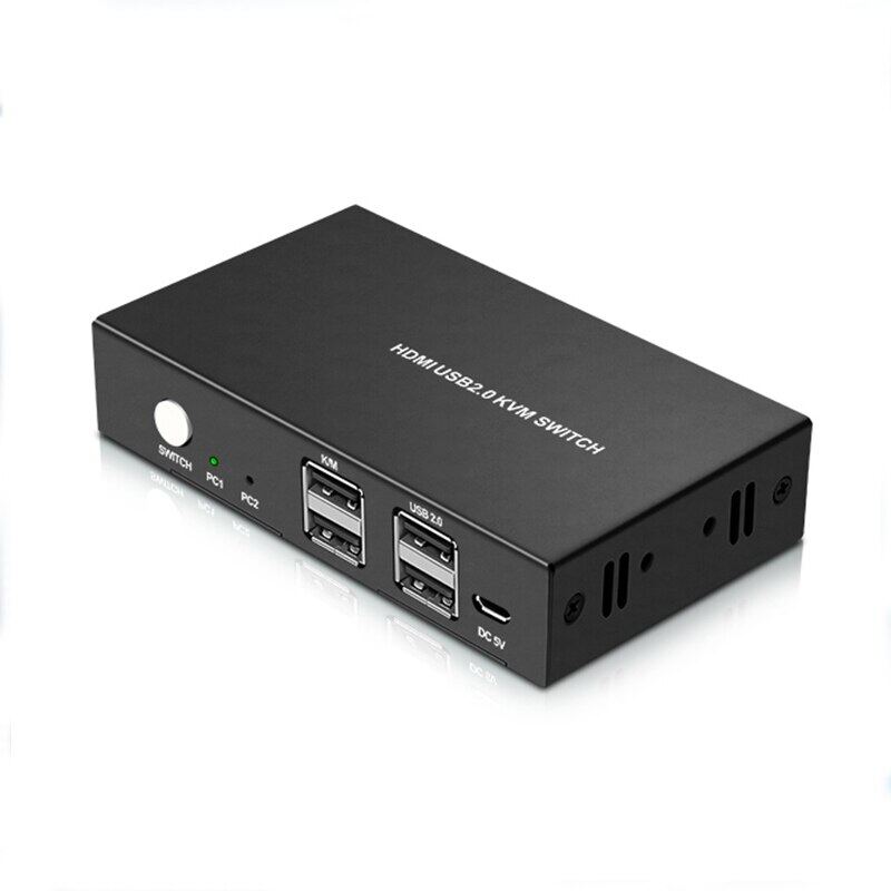 PWAY USB KVM Switch HDMI Splitter Switch Support 4K60Hz 2 In 1 Out