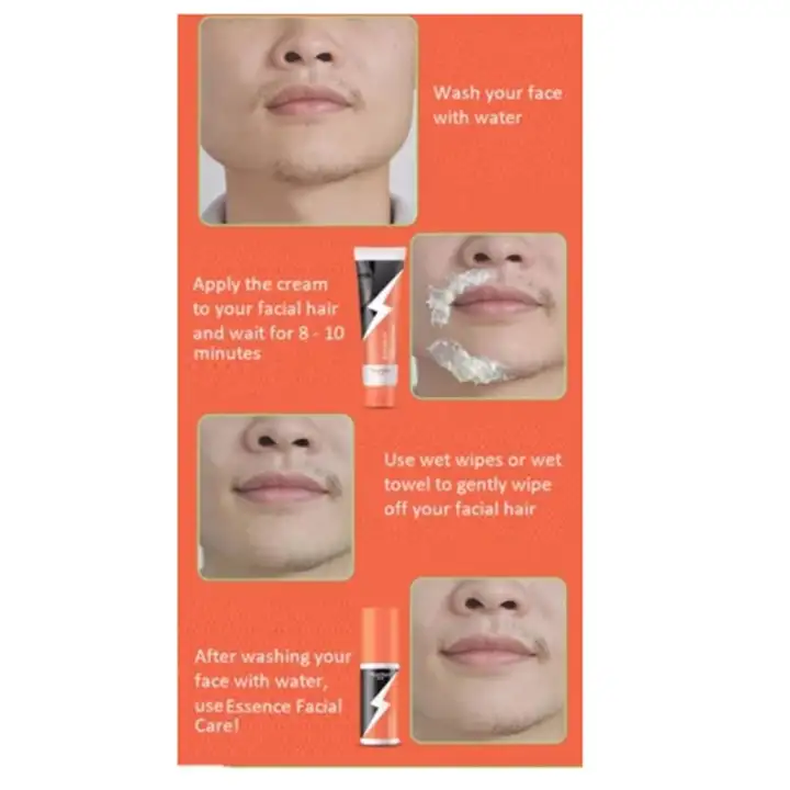 Laure Men Permanent Hair Removal Creamclean Shave The Beard Hair