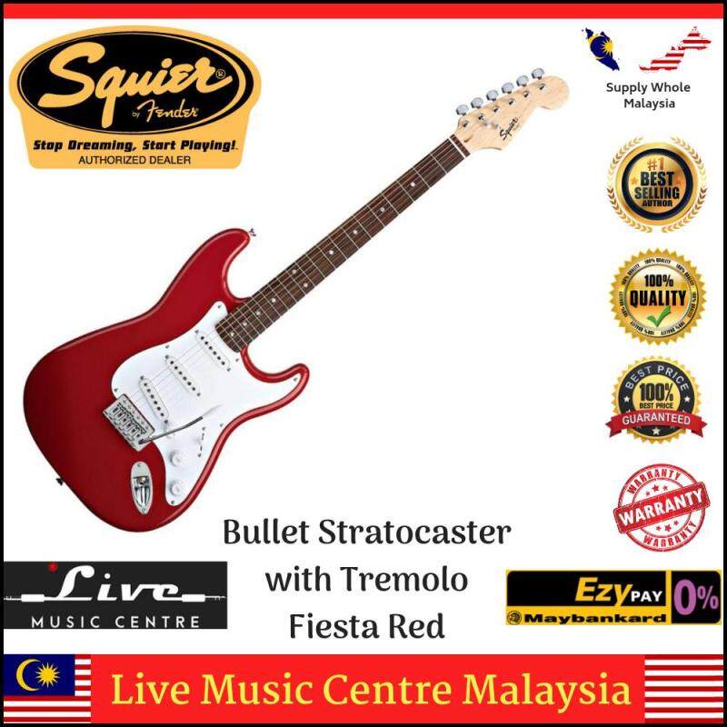 Fender Squier Bullet Stratocaster w/Tremolo 6-String Electric Guitar, Rosewood Fingerboard (Red) Malaysia