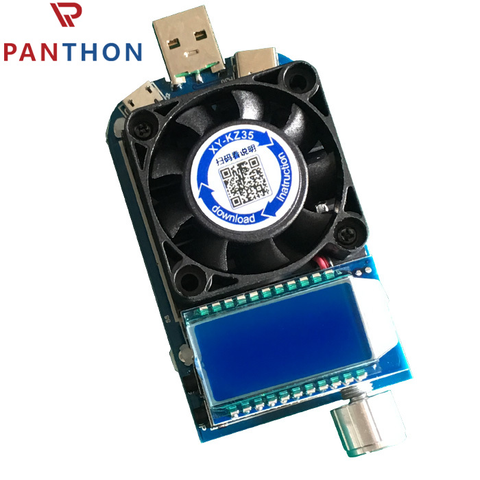 PANTHON Electronic USB Load Tester Adjustable Discharge Resistor Module 35W Test and Trigger QC2.0 QC3.0 AFC FCP with Cooling Fan