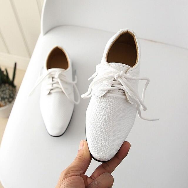 2020 New Kids Da Thật Giày Tây Cưới Cho Bé Trai Thương Hiệu Trẻ Em Đen Giày Cưới Bé Trai Giày Sneaker Đế Xuồng Chính Thức 21-36